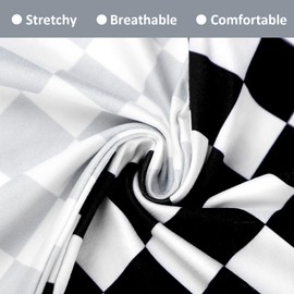 DILIMI 2 Pack Nursing Pillow Cover, Stretchy Removable Case for Breastfeeding Pillows, Ultra Soft Comfortable Slipcover for Baby Girl and Boy, Grey and Black Checkered