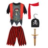 IKALI Boys Pirate Costume, Kids Pirate Role Playing Outfit, World