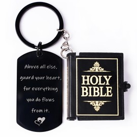 EULOGIST Souvenir keychain mini holy Writ Bible verse Christian keyring verse pendant suitable for women and men birthday Thanksgiving Christmas church baptism inspirational tiny book gifts