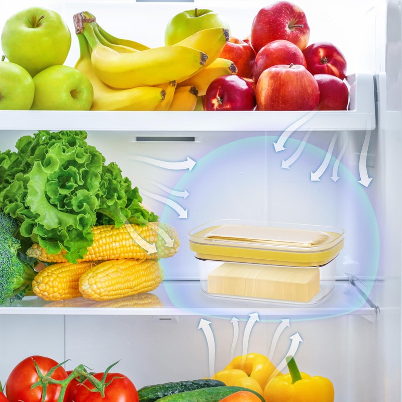 ShineMe Butter Slicer Cutter, Airtight Plastic Butter Dish with Lid,