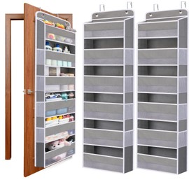 WishJazz 2-Pack Over the Door Organizer, 6-Shelf Hanging Diaper Caddy Organizer, 50lbs Capacity - Behind the Door Storage for Closet, Nursery, Pantry, Bedroom,Toy Storage