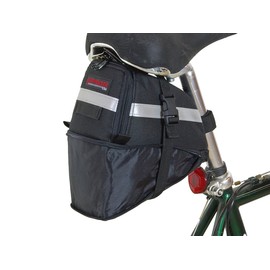Bushwhacker® Tacoma - Large Bicycle Expandable Seat Bag - w/Reflective Trim & Light Clip Attachment - Cycling Under Seat Wedge Bike Rear Saddle Pack Frame Front Accessories