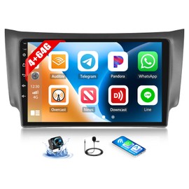 [4+64GB] Android 15 Car Stereo for Nissan Sentra Sylphy B17 2013-2017 with Carplay & Android Auto, 10'' Touch Screen Car Radio with Bluetooth Mirror Link WiFi GPS FM RDS EQ DSP SWC+Backup Camera