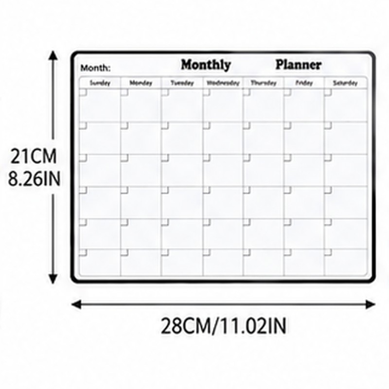 Magnetic Dry Erase Monthly Calendar for Refrigerator – Reusable Family
