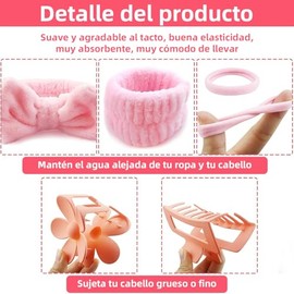 Set de 16 Piezas con Diademas Skincare, Diademas para Lavarse la Cara, Ajuste Suave para Spa, Ducha, Maquillaje y Mascarillas, Regalo Práctico y Lindo