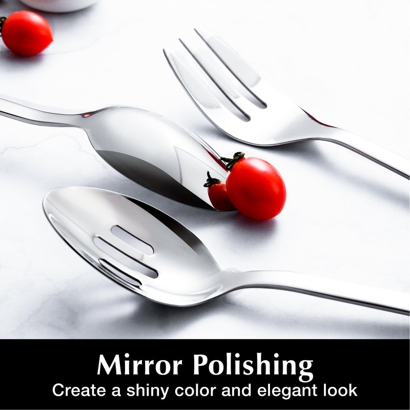 KINGSTONE Large Hostess Serving Utensils 4 Piece Set, 18/10 Stainless