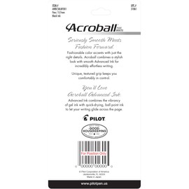 Pilot Acroball PureWhite Retractable Advanced Ink Ball Point Pens, Fine Point, Black Ink, Turquoise/Orange/Purple/Lime/Blue Accents, 5-Pack (31861)