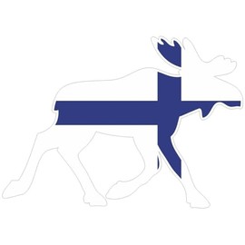 Samunshi® Elk Sticker Elk Deer Finland Flag National Colours 10 x 7 cm