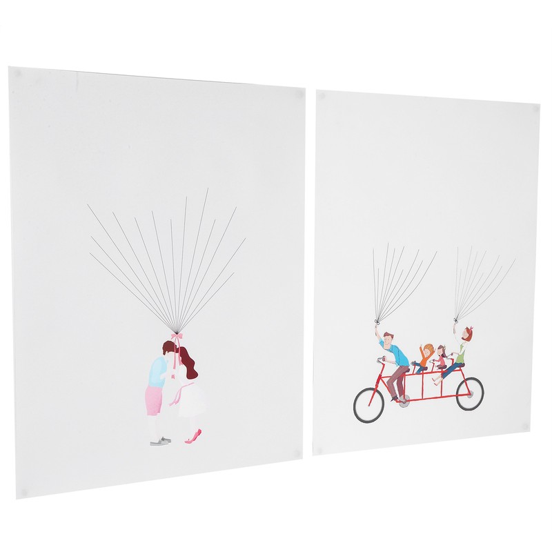 2Set Cartoon Pattern Fingerprint Painting DIY Signature Guest Book Wedding