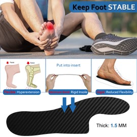 Docarbonfi Mortons Extension Orthotic,Recovery Carbon Fiber Insole, 1Piece, Very Rigid Foot Support Insert for Morton's Toe, Turf Toe, Arthritis, Hallux Rigidus, Broken Big Toe and Forefoot Pain 255mm