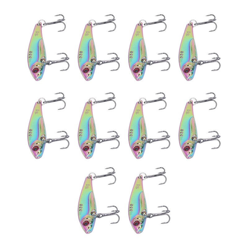 10PCS Fish Shape Artificial Bait High Simulation Aluminum Alloy Fishing