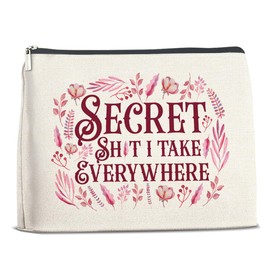 Nurawo Funny Makeup Bag I Take Everywhere Humor Cosmetic Bags for Women Humorous Makeup Pouch With Zipper Travel Toiletry Organizer Bag