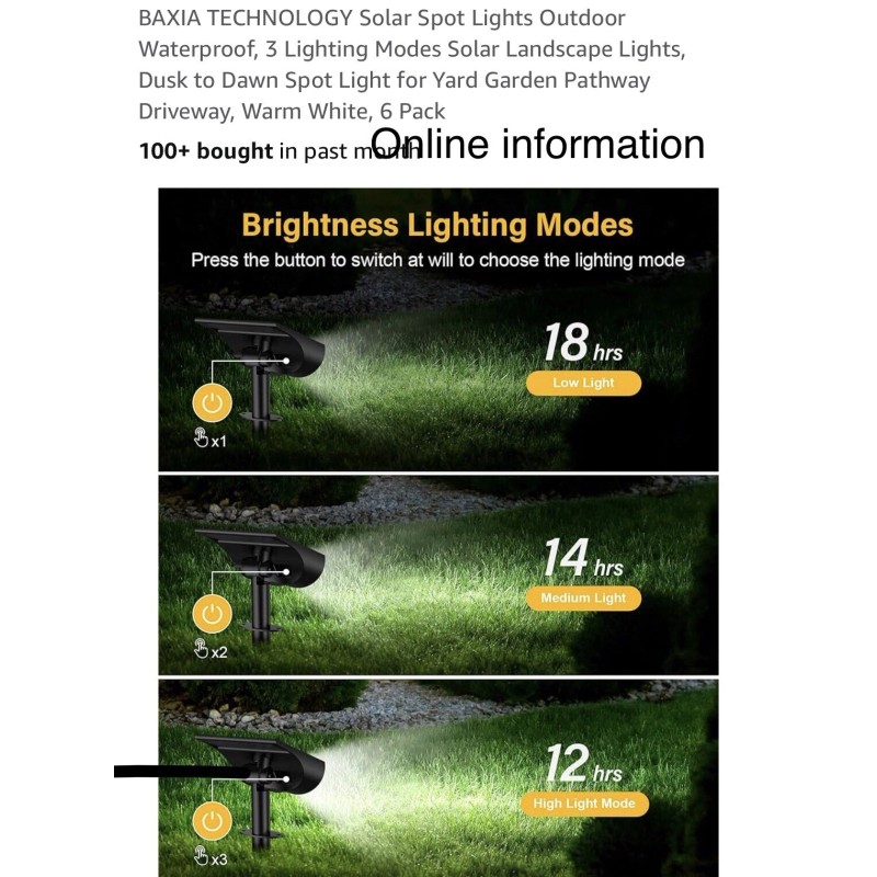 BAXIA TECHNOLOGY Solar Spot Lights Outdoor Waterproof (6 pack)