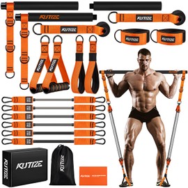 KUTIZE Pilates Bar Kit with Resistance Bands, Heavy Duty Pilates Equipment for Men, Training Bands with Handles for Legs, Hip, Back, Arm, Abs, Chest, Shoulders, Portable Home Gym Workout Equipment