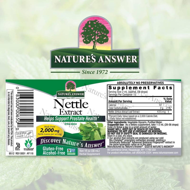 Nature's Answer Nettle Leaf Extract (2 Pack) | Concentrated Dark