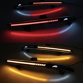 KEEGTBOX LED Rear Bumper Light Reflector Brake Tail Sequential Flash Turn Signal Lamp Compatible with Honda Accord 2018 2019 2020 2021 Plug and play (Rear Bumper Lights)