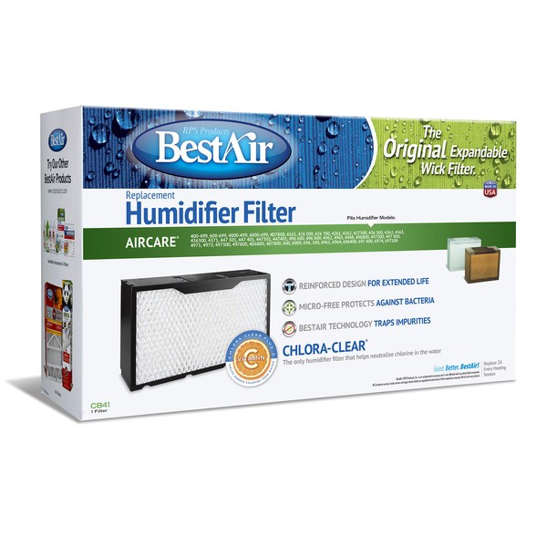 BestAir CB41, Essick 1041 Replacement, Paper Wick Humidifier Filter, 17" x 5" x 10"
