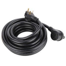 ZENITHIKE 25FT 30Amp RV Extension Cord Heavy Duty, 6AWG3C + 8AWG1C Wire STW Pure Copper Wire with Grip Handle, 30 Amp RV Cord TT-30P Male to TT-30R Female for Automotive RV Trailer Campers, ETL Listed