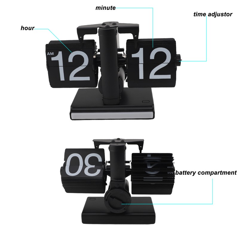 Retro Digital Flip Down Clock Battery Powered Flip Desk Clock