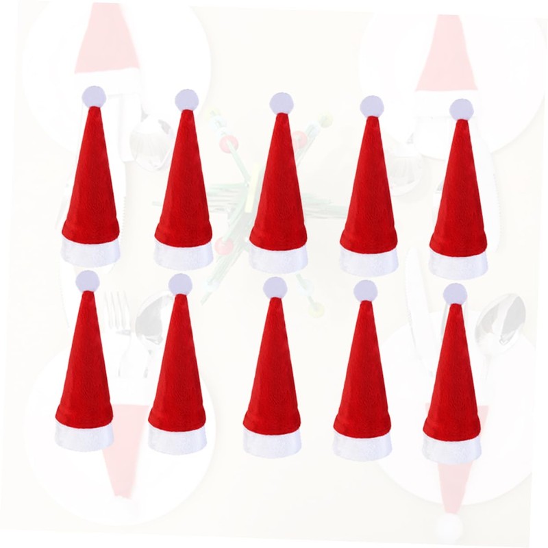 LABRIMP 28PCS Christmas Hat Cutlery Bags Silverware Holders Festive Tableware