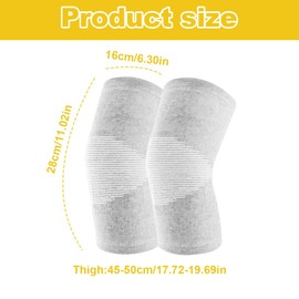 WUSJCOF 1 Paar Bambus Kniebandage Mit Kompression,Bambus Kniebandage,Kniebandage Männer Damen, Knie Bandagen Damen, Kniebandage Sport-Knieschoner (Grau,XL)