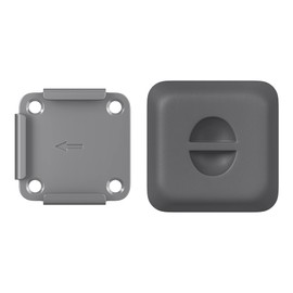 SONGMICS Floor Bracket for Side Awning Posts, Metal Plate with Plastic Lid, Pull-Out Fixation, Base Plate, Only Suitable for SONGMICS Aluminium Side Awnings, Grey GSA004