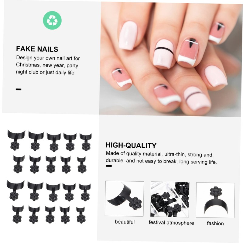 Minkissy 100pcs Flower Shape Fake Nails Tips for Manicure Chic