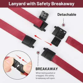 Segus Lanyards with Safety Clasp, Pack of 10 Lanyards for Hanging, Lanyards with Rotating Metal Clip, for Male and Female (Jujube Red)
