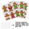 18pcs Brown Glitter Gingerbread Man Dessert Cupcake Topper Pick for
