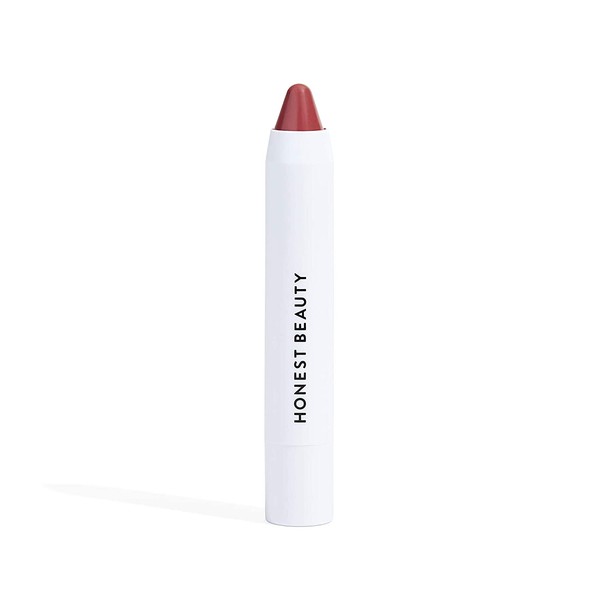 Honest Beauty Lip Crayon-Demi-Matte, Fig | Lightweight, High-Impact Color with Jojoba Oil & Shea Butter | Paraben Free, Silicone Free, Dermatologist Tested, Cruelty Free | 0.105 oz.