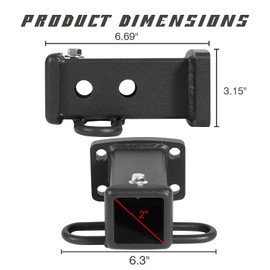 Trailer Hitch Receiver, Class 3 Trailer Hitch Compatible with Jeep Gladiator JT 2020 2021 2022 2023, 2 inch Tow Hitch Receiver with Bolts with Anti-Rust Gloss Powder Coat, Jeep Gladiator Accessories