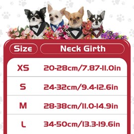 MHaustlie Dog Bandana Dog Formal Tuxedo Bandana Dog Wedding Bandana Adjustable Dog Neckerchief with Bow Tie Formal Tux Dog Bandana Dog Bowtie Bandana for Small Medium Large Dogs (S, RedRed)