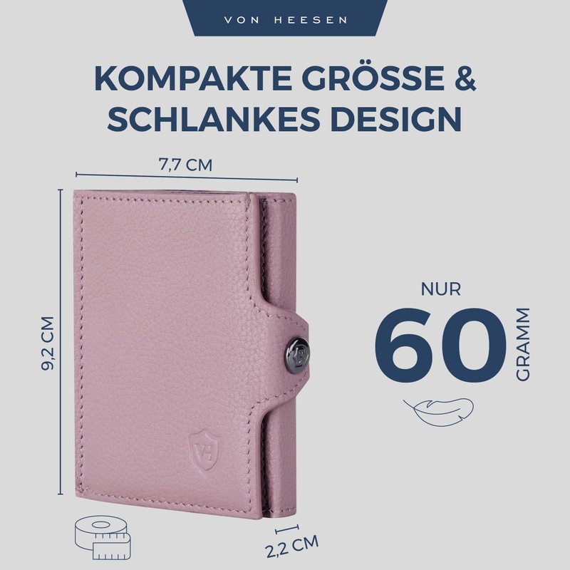 VON HEESEN Credit Card Holder Credit Card Holder, lavender, Mini