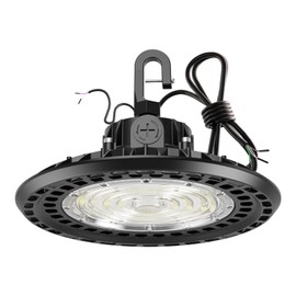 G GJIA High Bay LED Lights, High Bay Led Shop Lights for Warehouse Barn Factory, 5000K Daylight, 200W, 100-277V, Dimmable 0-10V, Waterproof, Commercial Bay Lighting, Super Bright, UL,Black