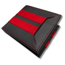 AGENT GEAR USA Thin Red Line Firefighter Wallet - First Responder Leather Bifold Wallet