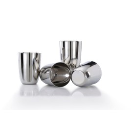 Vinod Stainless Steel Glass Set of 4 - Premium Metal Cups | Beer Glasses | Juice Glass