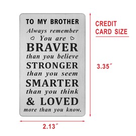 HYHYDHP To My Brother Gifts Wallet Card, Little Brother Inspirational Gifts Graduation Cards from Brother Sister, Birthday Christmas Ideas
