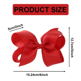 4pack Hair Bows Clips,6 Inch Hair Bows for Girls，grosgreen Ribbon Hair Bow Alligator Clip,suitable for Girls and Young Girls Hair Decoration