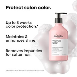 L'Oréal Professionnel Vitamino Color Shampoo Refill | Shampoo protector de color | Protege y preserva el color hasta por 8 semanas | Evita el deslave para un cabello más brillante 500ml