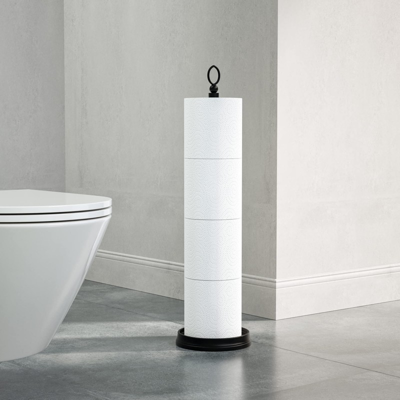 ROLABAM Toilet Paper Holder Stand with Reserve Function, Free Standing
