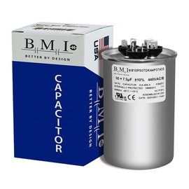 50 + 7.5 uF x 370 or 440 VAC Round - BMI USA Made Capacitor # 810P507DK44P37A5X Universal Replacement