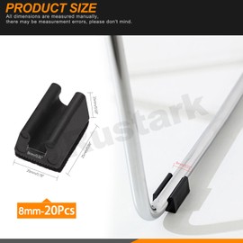 Rustark 20Pcs 8mm U Shaped Chair Leg Tips Caps with Felt Pads Furniture Feet Protectors Non-Slip Leg Tips Furniture Leg Caps Table Leg Protectors Chair Legs Tips Caps for Hardwood Floors