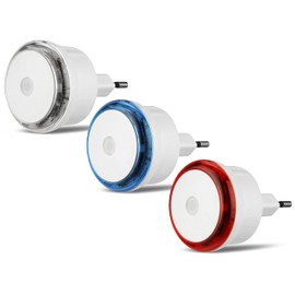 REV Nachtlicht, LED Nachtlampe mit Dämmerungsautomatik, 0,8W, 10LUX, 3er Set, mehrfarbig