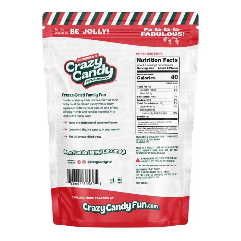 Andersen's Crazy Candy Freeze Dried Candy - (Peppermint)