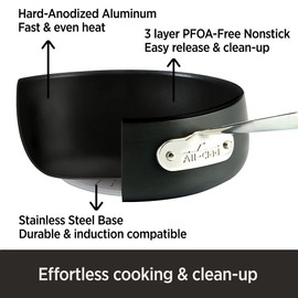 All-Clad HA1 Hard Anodized Nonstick 2 Piece Fry Pan Set 10, 12 Inch Induction Pots and Pans, Cookware Black