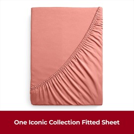 Mellanni King Size Fitted Sheets - All Around Elastic - 40 Cm Extra Deep - Soft Brushed Microfiber, Shrinkage & Fade Resistant - (150x200 cm, Coral)