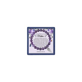 Sympathy Bracelet Amethyst Healing Bracelets Angel Bracelet Bead Bracelet Love Heart Bracelet Sympathy Gift For Loss Of Loved One Sympathy Gift Grief Gifts for Women(Wings)