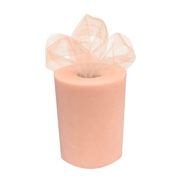 Peach Tulle Wedding Reception Decor - 6" x 100 Yards,