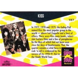 1991 PRO-SET MUSIC SUPER STARS MusiCards Collectible Card #197KISS (Variation)