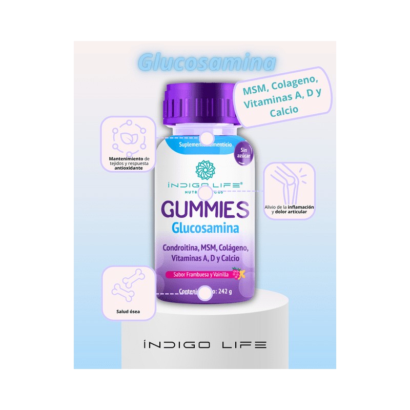 Gummies Glucosamina, MSM, Colageno, Vitaminas A, D y Calcio 242